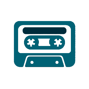 Cassette tape icon for audio transfer and digitization services