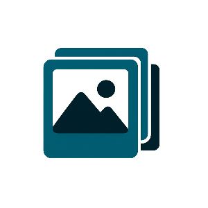Photo stack icon for scanning and digitizing printed photos and albums