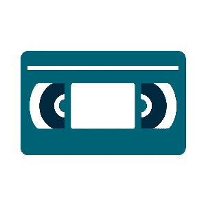VHS tape icon for analog video to digital transfer services